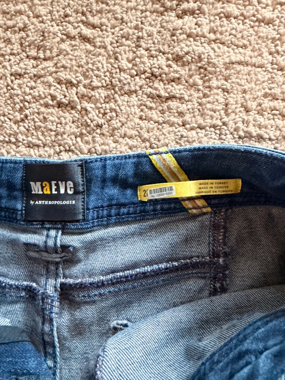 Maeve Anthropologie Gardener Carpenter High-Rise Crop Jeans | Blue | Size 28 - Picture 5 of 8